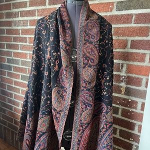 Lord & Taylor Woven and Embroidered Indian Made Scarf / Wrap